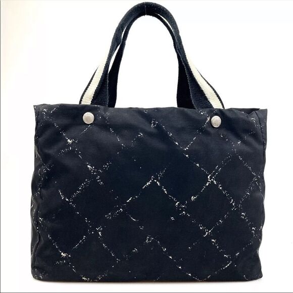 💛 Authentic Chanel Travel Line Black Nylon Bag - Picture 2 of 8